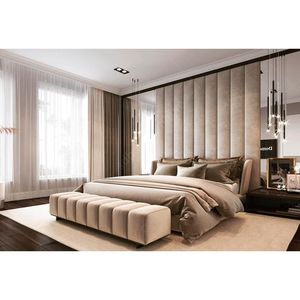 Revêtement mural intérieur moderne personnalisé haut <span class=keywords><strong>de</strong></span> gamme pour tête <span class=keywords><strong>de</strong></span> <span class=keywords><strong>lit</strong></span> <span class=keywords><strong>de</strong></span> chambre d'hôtel - Product Image 1