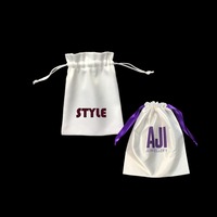 Pochette en satin de soie or violet avec cordon de serrage Logo personnalisé sac à poussière pour sac à main bijoux perruques emballage d'extensions de cheveux