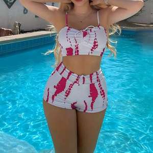 Impresso Flat Shorts Swimwear Beachwear 2023 Fatos De Banho Bonitos para As Mulheres - Product Image 3