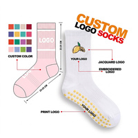 BiLu Ladies Yoga Grip Socks Anti Slip Cotton Pilates Socks for Barre Studio Workout