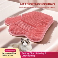 Griffoir mural multifonctionnel pour chat en caoutchouc thermoplastique avec brosse de toilettage et de massage pour l'escalade