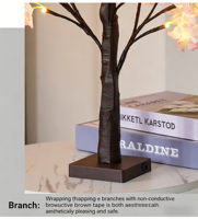 Arbre à fleurs de cerisier artificiel lumineux, 24 LED, alimentation USB, minuterie, pour la maison, le salon, la décoration de fête