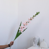 Vente en gros de fleurs artificielles en soie de glaïeul à longue tige pour l'obtention du diplôme, arrangements de mariage, maison, étage, hôtel d'art floral