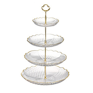 Elegant 2 3 4 Tier Option Acrylic Dessert Cake Stand with Gold Handle for Weddings Parties Afternoon Tea Decoration - Product Image 2