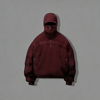 Sweat à capuche zippé surdimensionné en coton 100% de haute qualité, effet délavé, pour homme