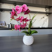 Fleurs artificielles Phalaenopsis Rain Stone Bonsai, pot de fleurs artificiel imprimé en 3D pour la décoration de bureau, orchidée