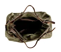 Bolsa de viaje Vintage de lona encerada personalizada, bolso de lona de cuero, para llevar en el hombro, para un día
