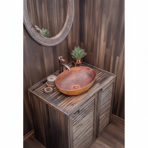 Bassins décoratifs en cuivre pour les hôtels souhaitant des éléments d'intérieur élégants avec un attrait métallique artisanal de l'ancien monde luxueux - Product Image 1