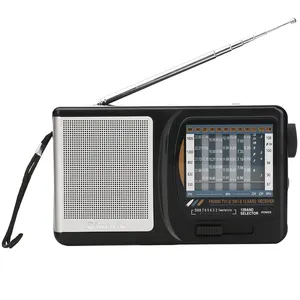 Portable Small AM FM Radio Tuner FM/TV/AM/SW 12 Band Radio With Volume Control Function