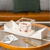 Caja de Cartón Blanca de Lujo para Pastel con Ventana de PET y Cinta, Apta para Pasteles de 4-8 Pulgadas, Perfecta para Regalos de Cumpleaños y Bodas