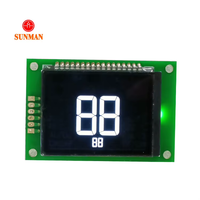 LCD Segmen 4 Digit Negatif VA Transmisi Penuh dengan Lampu Latar Putih 3.3V untuk Tampilan Thermostat HVAC SML04216