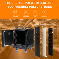Boîte isotherme rotomoulée commerciale de 75 L avec roues pour la livraison et le transport de traiteur