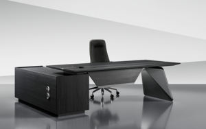 モダンなエグゼクティブオフィスデスクコンバーチブルモジュラー木 + 金属ワークステーションオプションカラー - Product Image 4