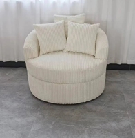 Italienische leichte Luxus Creme Stil Runde einfache Sofa Stuhl Wohnzimmer Schlafzimmer kleine einzelne abnehmbare Sofa Stuhl