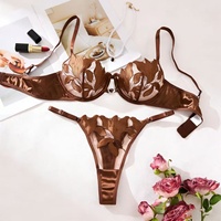 Conjunto de Lencería Elegante con Bordado de Encaje Transparente, Regalo de Lujo para Luna de Miel, Ropa de Dormir Sexy para Mujer