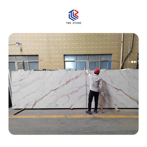 TMZ 7001 Calacatta Gold PD Artificial Stone White Printed <strong>Quartz</strong> Luxury Modern Design <strong>Slabs</strong> Polished for Kitchen Countertop - Product Image 5