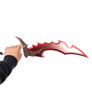 Espada Curva Roja de 63 cm de Solo Leveling con Soporte, Mango Blanco y Guarda Marrón, Espada de Cosplay para Juegos - Product Image 6