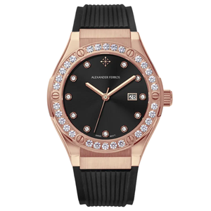 อเล็กซานเดอร์ เฟอร์รอส 2251R-01 กระจกแซฟไฟร์ ยางกันน้ำ 50 ม. แฟชั่นสแตนเลสทรงกลม - Product Image 6