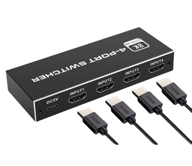 8k 4 Port Switcher With Remote 4*1