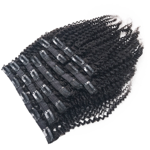 Al por mayor mongol Afro rizado armadura <span class=keywords><strong>del</strong></span> pelo humano rizado Clip <span class=keywords><strong>en</strong></span> extensiones de cabello afro brasileño Clip ins - Product Image 1