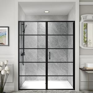 บานหมุนของหน้าต่างโรงแรมดูทันสมัยเกินกว่าประตูห้องอาบน้ำพร้อมกรอบกระจกเทมเปอร์แบบแกว่ง - Product Image 3