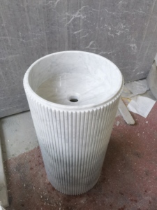 Chậu rửa mặt bằng đá cẩm thạch trắng Carrara, kiểu cột, khuyến mãi nóng - Product Image 3