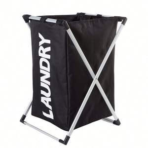 <b>Laundry</b> Hamper <b>Foldable</b> <b>Laundry</b> <b>Basket</b> Organizer Collapsible Double Fabric Home <b>Laundry</b> Storage Open - Product Image 1