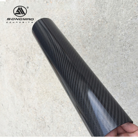 Pipa Serat Karbon Diameter Besar 50mm 100mm 3K Plain Matte Rigid Structural untuk Tiang Kamera