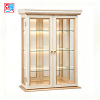 Vitrine murale en verre trempé avec finition peinte, double porte, pour objets de collection, étagères amovibles