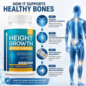 Wholesale OEM Private Label 60 Capsules Calcium Vitamin D3 K2 Lysine Natural Bone Growth <strong>Height</strong> Growth Supplement <strong>Booster</strong> - Product Image 4