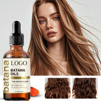 Huile Capillaire Bio aux Peptides Marque Blanche 60ml Soin du Cuir Chevelu Traitement Anti-Chute Sérum au Romarin et Batana pour des Cheveux Plus Épais et Plus Volumineux