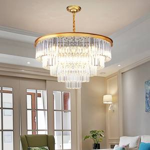 교수형 프리즘과 럭셔리 스모키 크리스탈 천장 샹들리에 침실 식당 거실을위한 우아한 조명 - Product Image 2