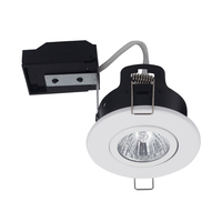 Nouveau Downlight encastré réglable résistant au feu en fer IP20, dimmable, sans cadre, pour plafond, avec ampoule GU10 LED, pour l'Europe