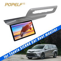 Moniteur de plafond de voiture 15,6 pouces Android 14 8 cœurs Full HD IPS avec double moteur à rotation automatique et télécommande vocale pour Toyota Sienna