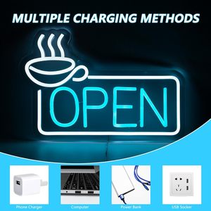 Coffee neon sign OPEN LED dimmable USB powered ambient <b>light</b> shop <b>window</b> decoration <b>light</b> street indicator <b>light</b> landscape <b>light</b> - Product Image 1