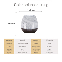 Humidificateur à ultrasons à huile essentielle 400ml, diffuseur d'arôme d'air en verre Well Art