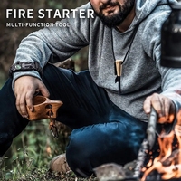Allume-feu Ferro Rod Flint et Kit d'allume-feu en acier avec bracelet Paracord multi-outils pour le camping