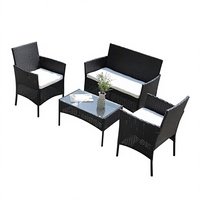 Ensemble de meubles de jardin en rotin PE pour cour extérieure, table à thé, quatre pièces, terrasse, villa, combinaison de loisirs, hôtel, mobilier moderne