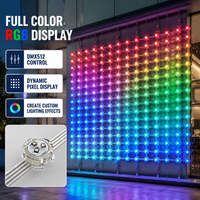 Écran en maille flexible transparent DMX512 IP67 16x16 SMD 3535 RVB couleur pleine pour bâtiments extérieurs tels que les vitrages