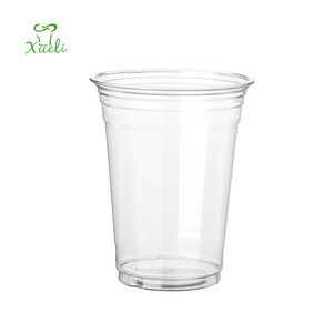98mm plastic pet dome lids clear plastic cup 16oz disposable smoothie pet plastic cold coffee cup with lid