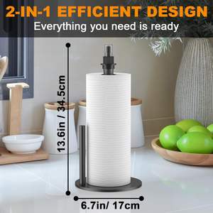 Distributeur de papier essuie-tout pour comptoir, porte-serviettes en papier de cuisine avec flacon pulvérisateur - Product Image 5