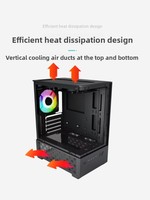Boîtier de tour de jeu M-ATX/ITX en aluminium noir/blanc, format Mid-Tower, prend en charge les cartes graphiques de 280 mm, USB 3.0, en stock - Vente Flash
