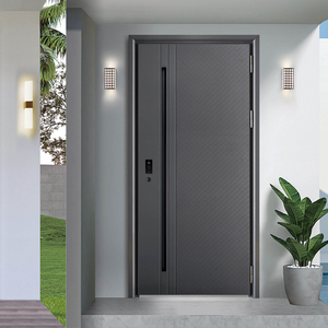 Puerta de Entrada Comercial Moderna Antirrobo con Construcción de Madera Maciza/Acero para Apartamentos y Hoteles - Product Image 6