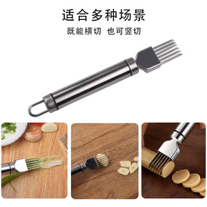 Éminceur d'oignons et de légumes en acier inoxydable, coupe-ail, gadget de cuisine, lavage à la main uniquement - Product Image 5