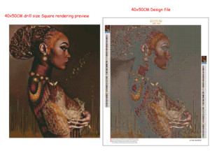Kit de <span class=keywords><strong>peinture</strong></span> diamant 5D DIY, taille du diamant 40x50 cm, fille africaine sexy noire, <span class=keywords><strong>peinture</strong></span> diamant complète, décoration murale, décoration intérieure - Product Image 2