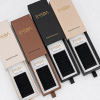 Extensions de cils individuels en velours noir mat EMEDA Mink, plateaux personnalisés en cachemire, fournitures pour extensions de cils, marque privée