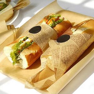 Custom Food Packaging White Greaseproof Sandwich Burger Chips <b>Wrapping</b> <b>Paper</b> With Logo - Product Image 4