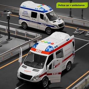 Grande ambulance jouet en plastique à l'échelle 1:87, avec cinq portes ouvrables, modèle réaliste avec musique et histoires, pour garçons et filles de 0 à 24 ans - Product Image 3