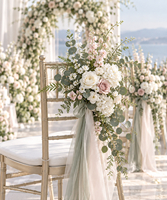 Y-035 Luxe Blush White Sage Green Fleurs artificielles pour mariage, centre de table, arrangement floral pour la cérémonie et la réception