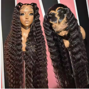 Lỏng Sâu Sóng Trong Suốt HD 13x4 13x6 <span class=keywords><strong>360</strong></span> Đầy Đủ Ren Phía Trước Phía Trước Tóc Giả Glueless Brazil Pre Nhổ Nguyên Ren Tóc Giả Tóc Con Người - Product Image 1